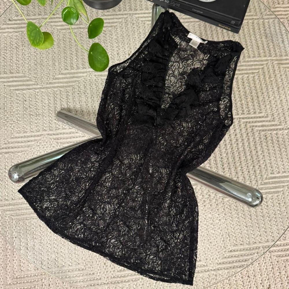 Black lace babydoll top